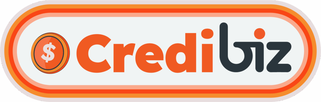 Credibiz logo: orange 'Credi' text with dark 'biz' on a light rounded background, featuring a dollar coin on the left and orange border.