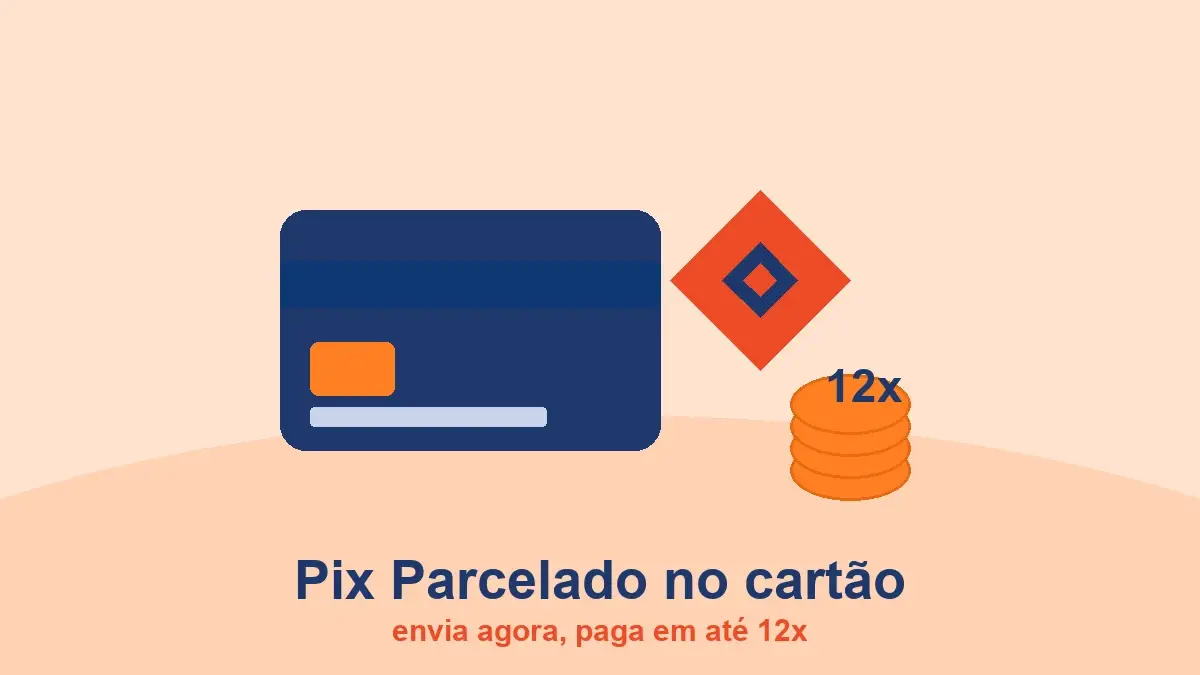 Cartão de crédito, símbolo do Pix e moedas 12x: como funciona o Pix Parcelado
