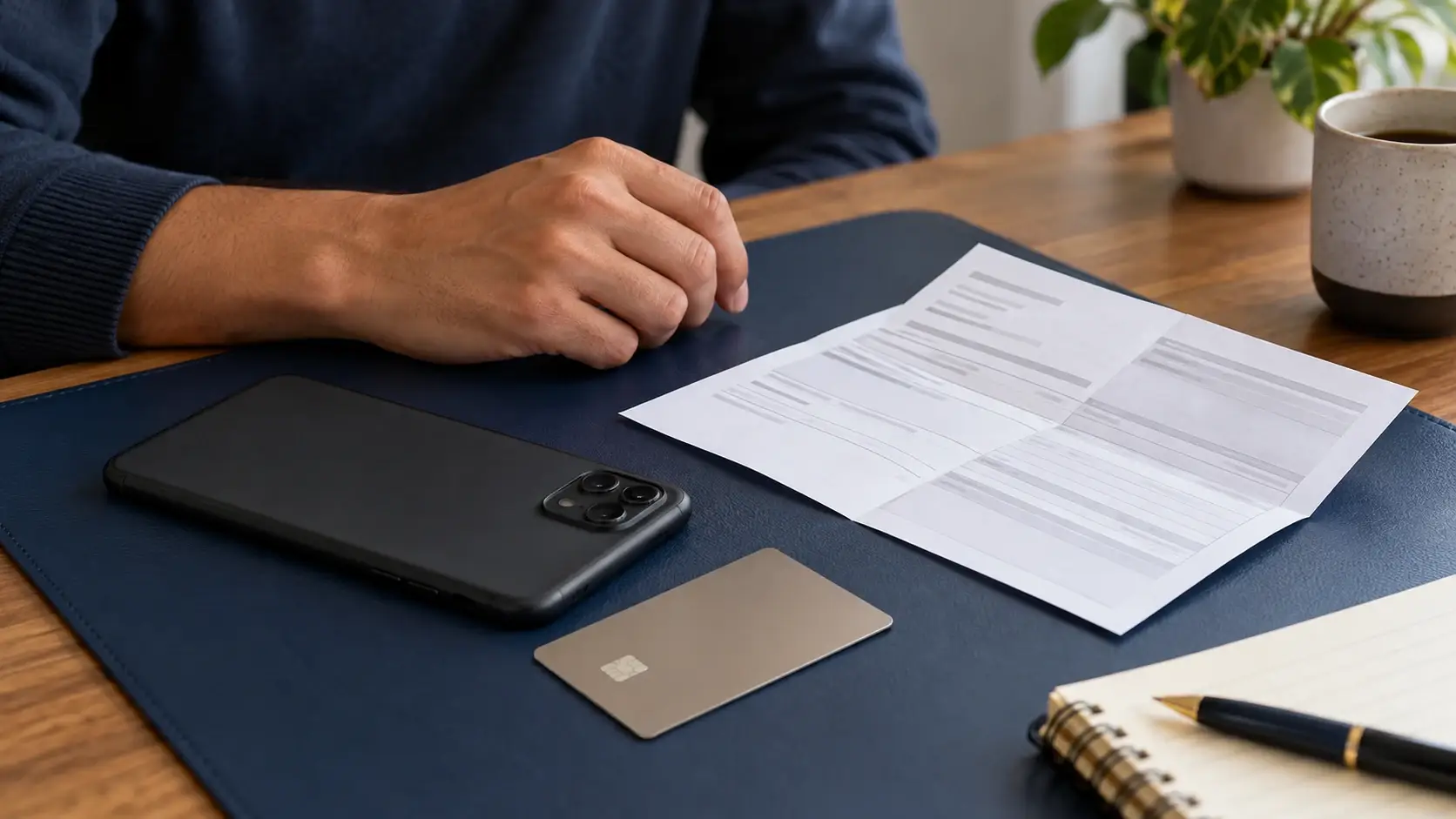 Celular, cartão sem identificação e comprovante sobre a mesa, após o Banco Central proibir TED, boleto e Pix em apostas.